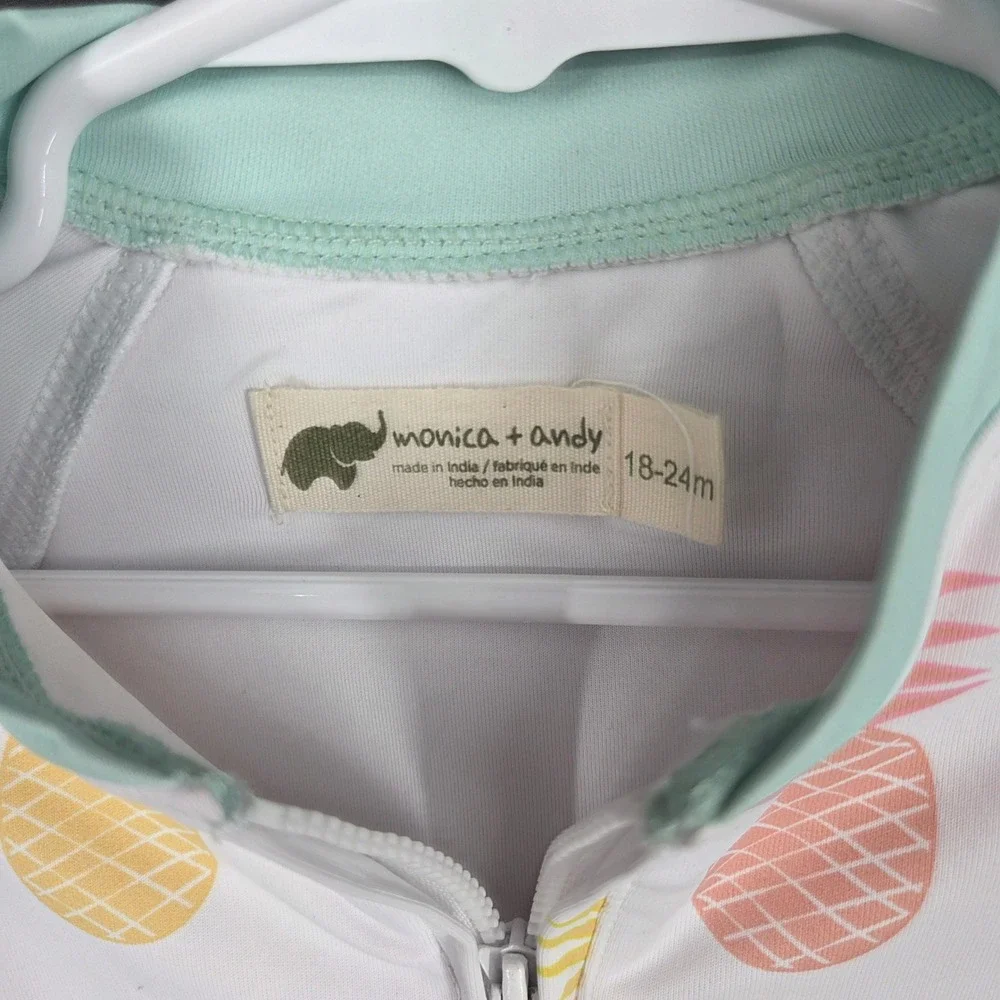 Monica and Andy Kids Rash Guard Swimsuit 18-24 Months Pineapple Print
